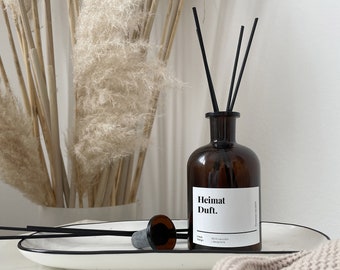 Room fragrance dispenser with sticks // Apothecary bottle as a diffuser and housewarming gift // Reusable glass