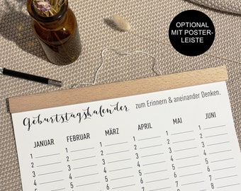 Kalender Geburtstag immerwährend/mehrjährig zum selbst Eintragen und aufhängen an der Wand – Jedes Jahr wiederkehrend – Türkalender