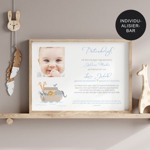 Godparent letter baptism Arche personalized for godparents godmother or godfather baptism gift for godchild godparent certificate with photo image 2