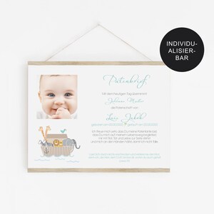 Godparent letter baptism Arche personalized to the godchild gift for baptism boy godparent certificate and baptism letter image 2