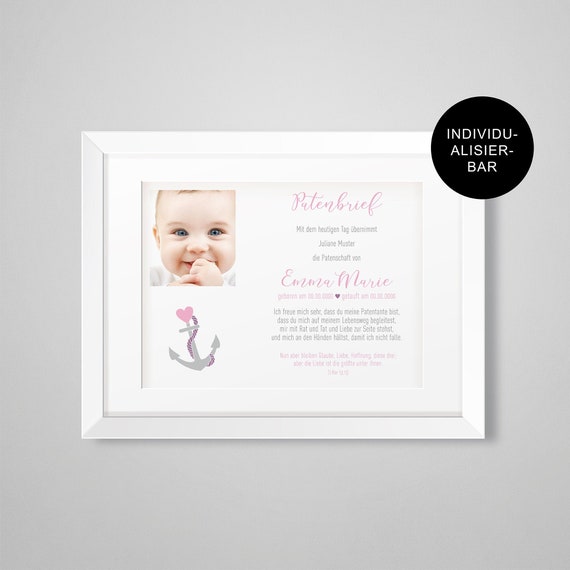 Patenbrief Anchor Regalo Battesimo Padrino Battesimo Etsy
