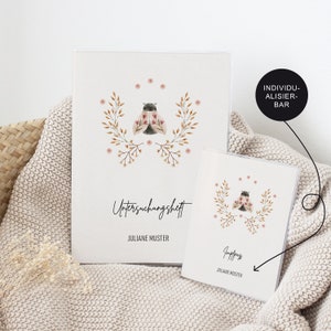Untersuchungsheft Hülle "Schmetterling" personalisiert mit Namen Impfpass im Set für Babys und Kinder als Geschenk zur Geburt an die Mutter