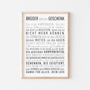 Poster "Brother" personalized as a birthday gift // Sibling love & brotherly love