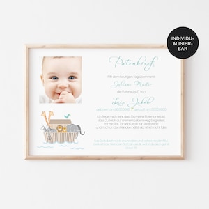 Godparent letter baptism Arche personalized to the godchild gift for baptism boy godparent certificate and baptism letter image 1