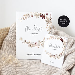 Set U-Heft Hülle und Impfpass personalisiert "Wildblumen" – Untersuchungsheft Mädchen – Schutzhülle – Impfpasshülle Baby Geschenk Geburt