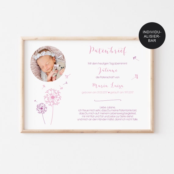 Sponsor lettera fiore personalizzato come regalo battesimale ...