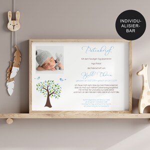 Godparent letter baptism Tree of Life baptism gift for godchild personalized godparent certificate boy baptism letter digital PDF image 2