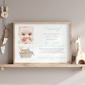 Godparent letter baptism Arche personalized to the godchild gift for baptism boy godparent certificate and baptism letter image 5