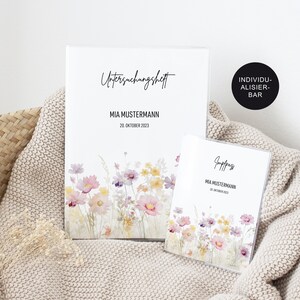 Untersuchungsheft/U-Heft Hülle Impfpass "Flower" mit Namen personalisiert für Mädchen & Babys auch als Set – Geschenk Neugeborene Geburt