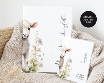 U-book cover/vaccination certificate personalized "Lamb" - gift birth baby girl or boy - gift idea protective cover examination booklet
