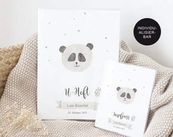 U-booklet cover and vaccination certificate "Panda" personalized – examination booklet baby – protective cover – gift birth parents