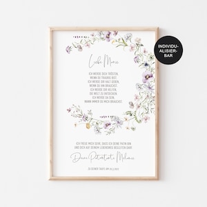 Patenbrief Taufe Geschenk Mädchen "Wildblumen" personalisiert als Taufbrief für Patenkind zur Erinnerung Konfirmation Kommunion Firmung
