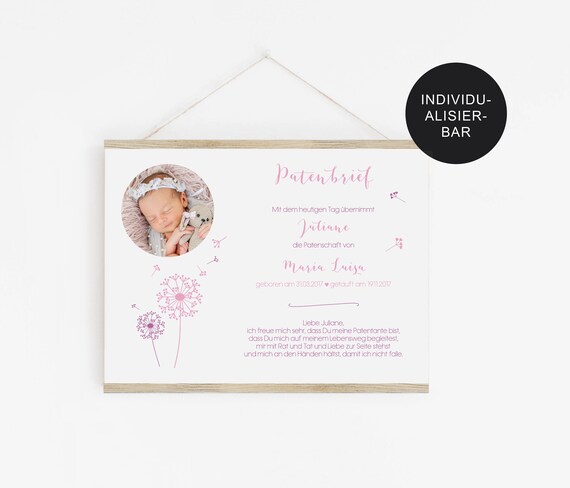Sponsor lettera fiore personalizzato come regalo battesimale ...