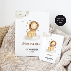 U Heft Hülle "Löwe" mit Impfpass Set personalisiert – Untersuchungsheft mit Schutzhülle für Mädchen oder Jungen