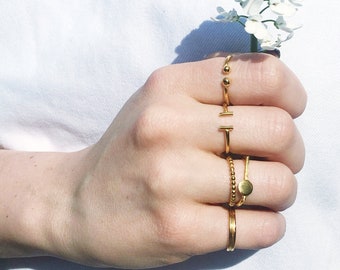 Delgadita by Fedha - skinny designer ring in sterling silver plated with 24ct gold, vermeil ring, individual, stackable