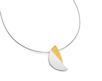 Celestina by Fedha - silver and Keum Boo gold overlaid pendant, omega chain