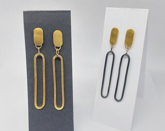 Pamplona by Fedha - statement vermeil contour earrings, understated and elegant with clean, geometric lines