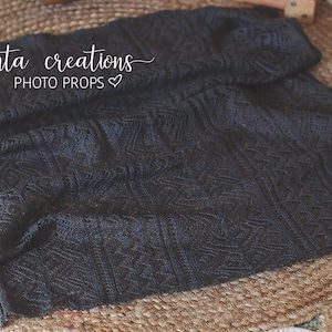 Textured layer, cover, blanket 60cm x 70cm. Dark Grey. Basket Layering Piece, Newborn, Sitter. Ready to send