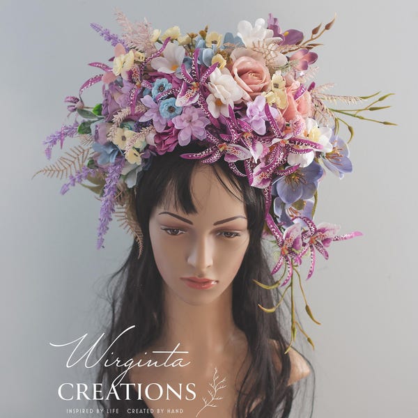 Purple Leather Leaf Headpiece