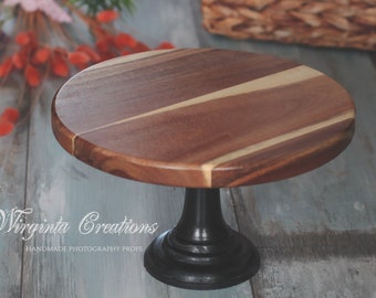 Soporte de madera para tartas / Decoración para tartas / Decoración del hogar / Decoración de mesas / Rústico único / Temática de bosques y naturaleza