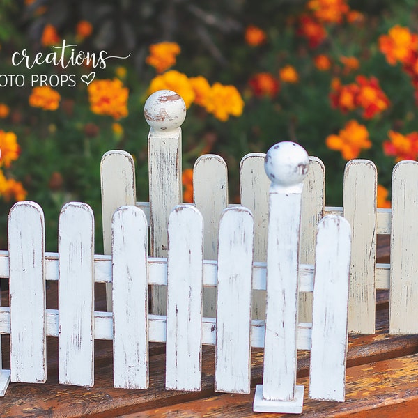 Handcrafted Distressed Wood Picket Fence Decor