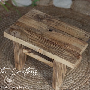 Handcrafted wooden bench. Natural wood, brown, rustic looks. Ready to send