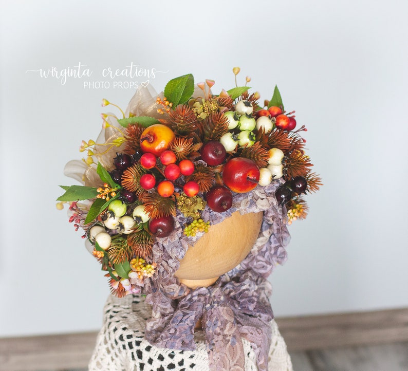 sitter Ready to send photo prop Autumn 6-12 months old winter Muted colours Flower bonnet