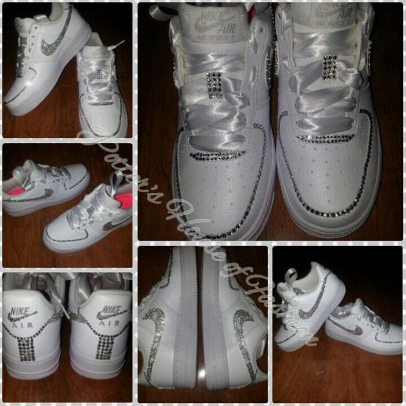 Women's bling Nike Air Force 1's Wedding prom | Etsy