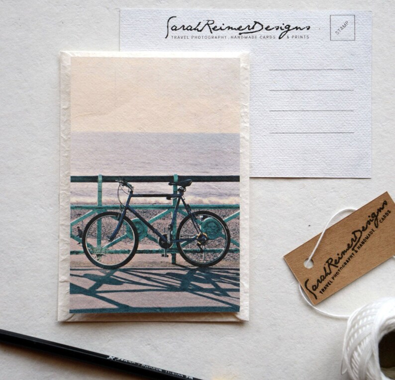 Bicycle Postcard on Handmade Eco Friendly Mulberry Paper, England ...