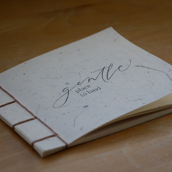 Mini Handbound Notebook - Natural handmade paper - Neutral color - Japanese Stab Binding