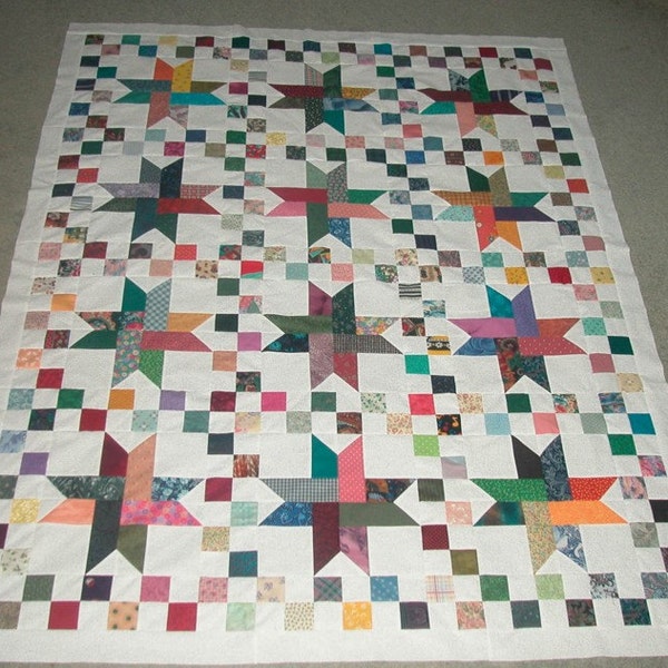 Ribbon Star Scrappy Quilt Pattern