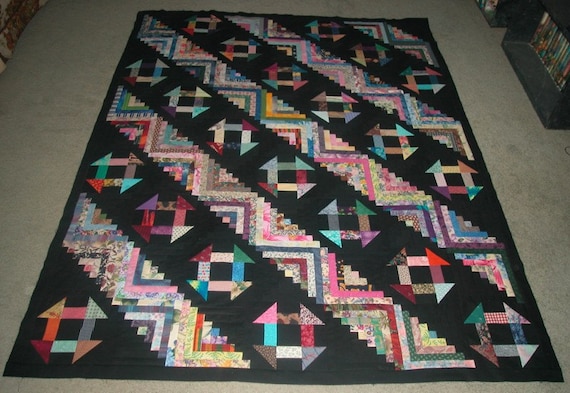 Log Cabins Go Modern Quilt Pattern Etsy