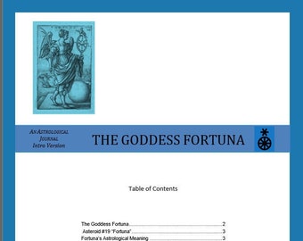 Goddess Fortuna Journal, Astrology, Fortuna, Goddess, Part of Fortune, Instant Download