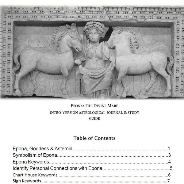 Epona Journal, Goddess, Astrology, astrology journal, Horses, Divine Mare, Equine Leadership, Instant Download