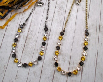 Pittsburgh Fan Jewelry, Black and Gold Necklace, Game Day Jewelry, Hockey Jewelry, Football Jewelry, Baseball Jewelry