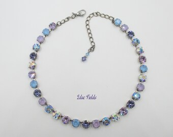 LILAC FIELDS 8mm Purple and Blue Crystal Bracelet, Genuine Premium Crystals, Lots of  Shimmer and Shine, No. 1262