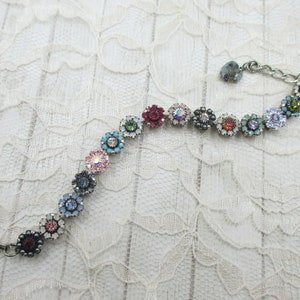 FAB FLORAL FANTASYEmbellished Floral Bracelet, Crystal Flower Bracelet, Designer Bracelet, Neutral Crystal Floral Bracelet image 4