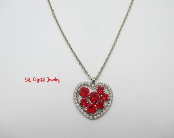 RED HEART NECKLACE Valentine's Day Necklace, Red Necklace, Heart Necklace, Anniversary Gift, Engagement Gift, Wedding Gift