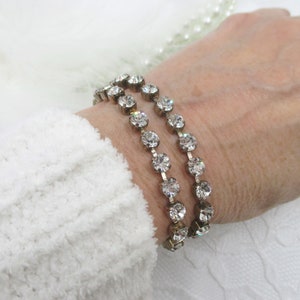 Clear Crystal 4mm Bracelet, Small Crystal Bracelet, Dainty Size, Great for Layering, 4mm Crystal Bracelet