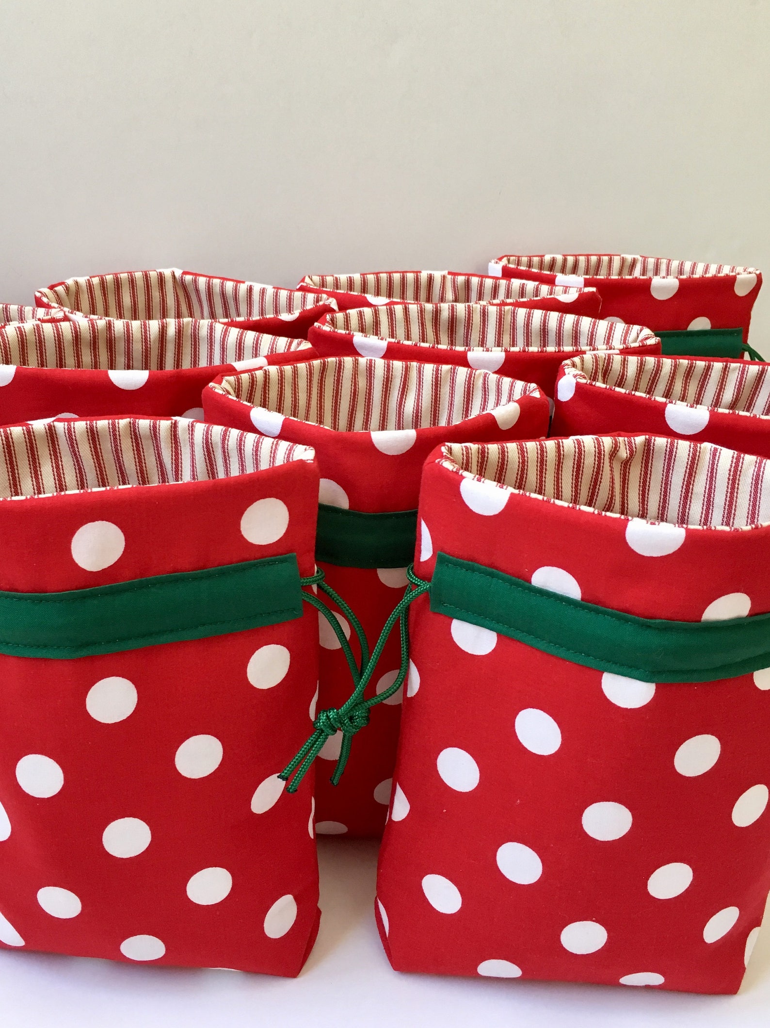 Fabric Christmas Gift Bag Secret Santa Hanukkah Gift Cloth Etsy