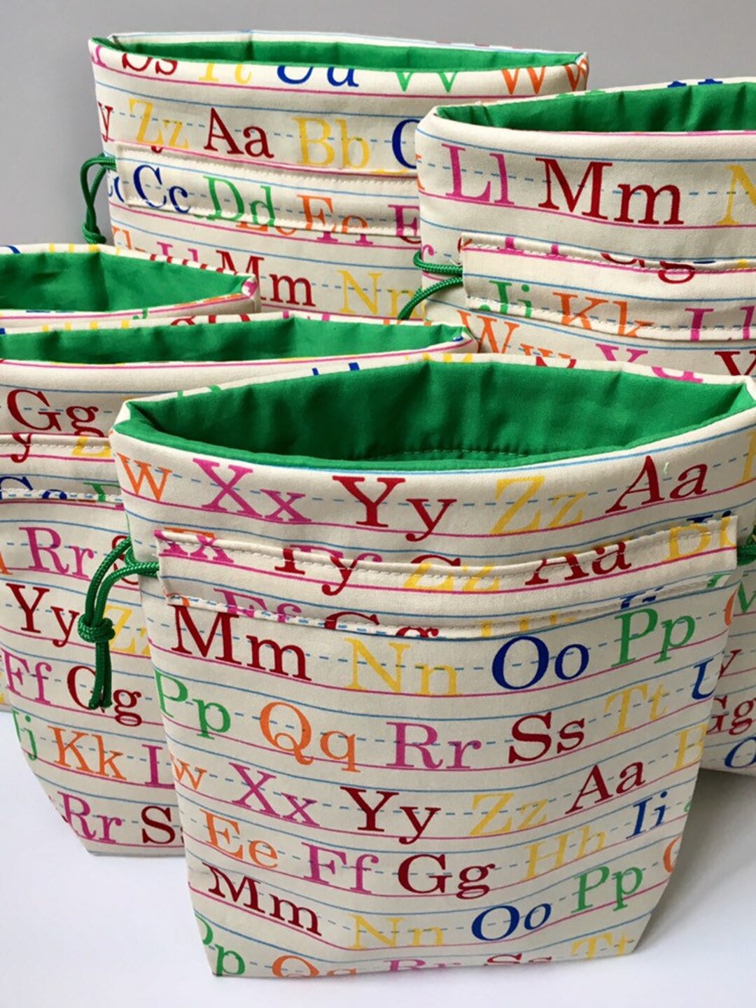 Alphabet Tiles Drawstring Toy Storage Bag Game Letters Sack Etsy