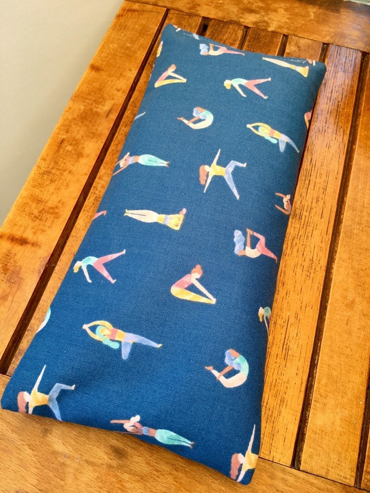 Lavender Weighted Eye Pillow in Yoga Poses Print Aromatherapy Etsy