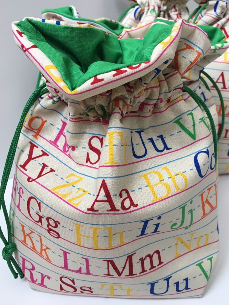 Alphabet Tiles Drawstring Toy Storage Bag Game Letters Sack Etsy