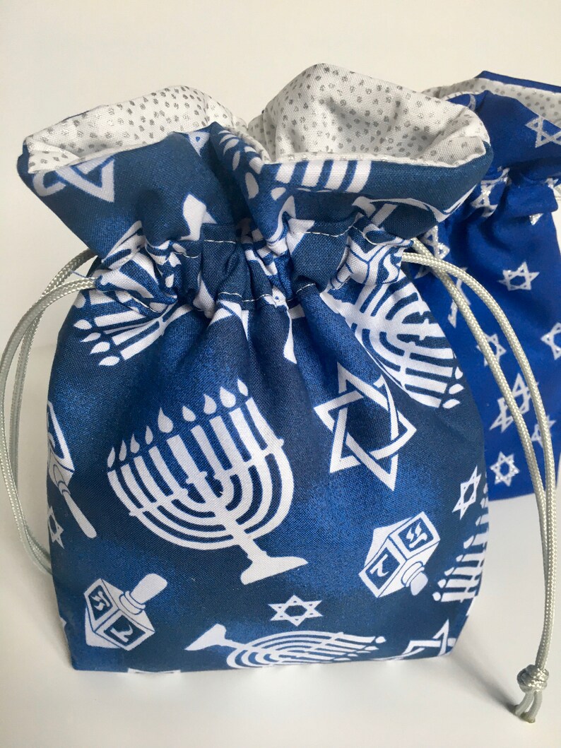 Fabric Hanukkah Gift Bag Hanukkah Hostess Gift Bag Coworker Etsy