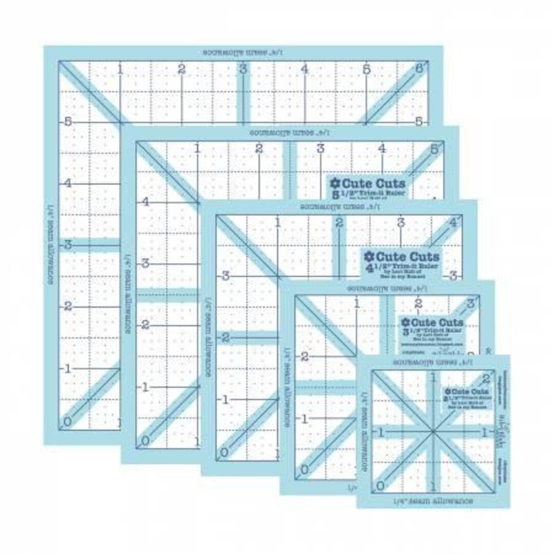 Pie Ruler Lori Holt Trim-it Square Ruler Pack - 2-1/2in,3-1/2in,4-1/2in,5-1/2in,6 ...