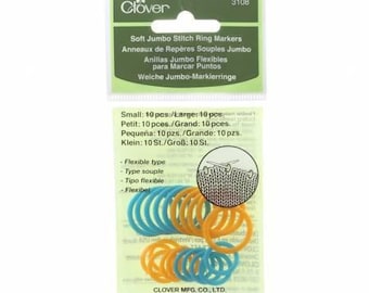 Clover Soft Jumbo Stitch Ring Markers 20 ct
