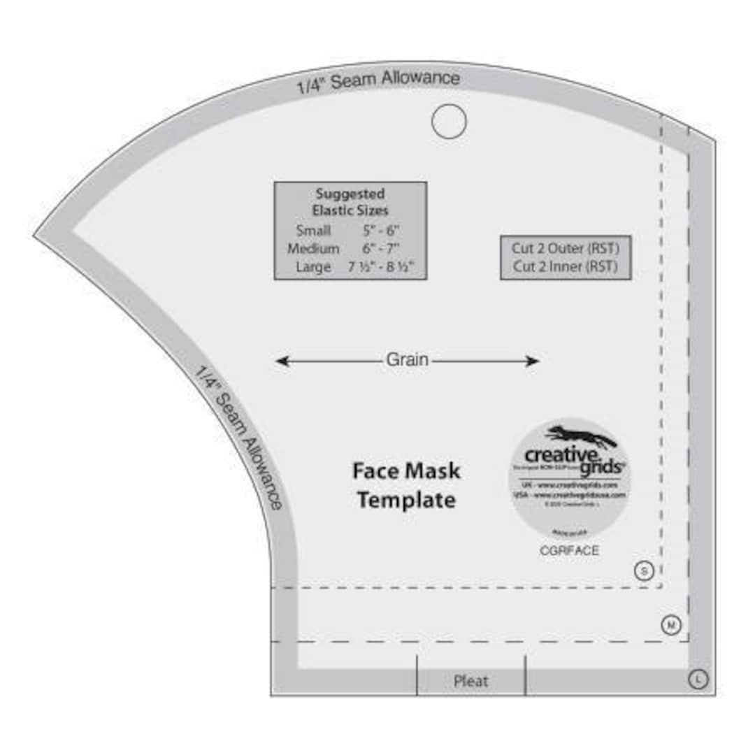 Grid Mask Pattern Creative Grids Face Mask Template 3 Sizes in 1 - CGRFACE - Etsy