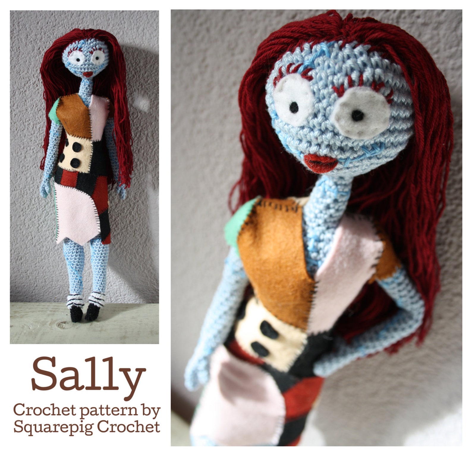 Jack and Sally crochet patterns about 16'' | Etsy