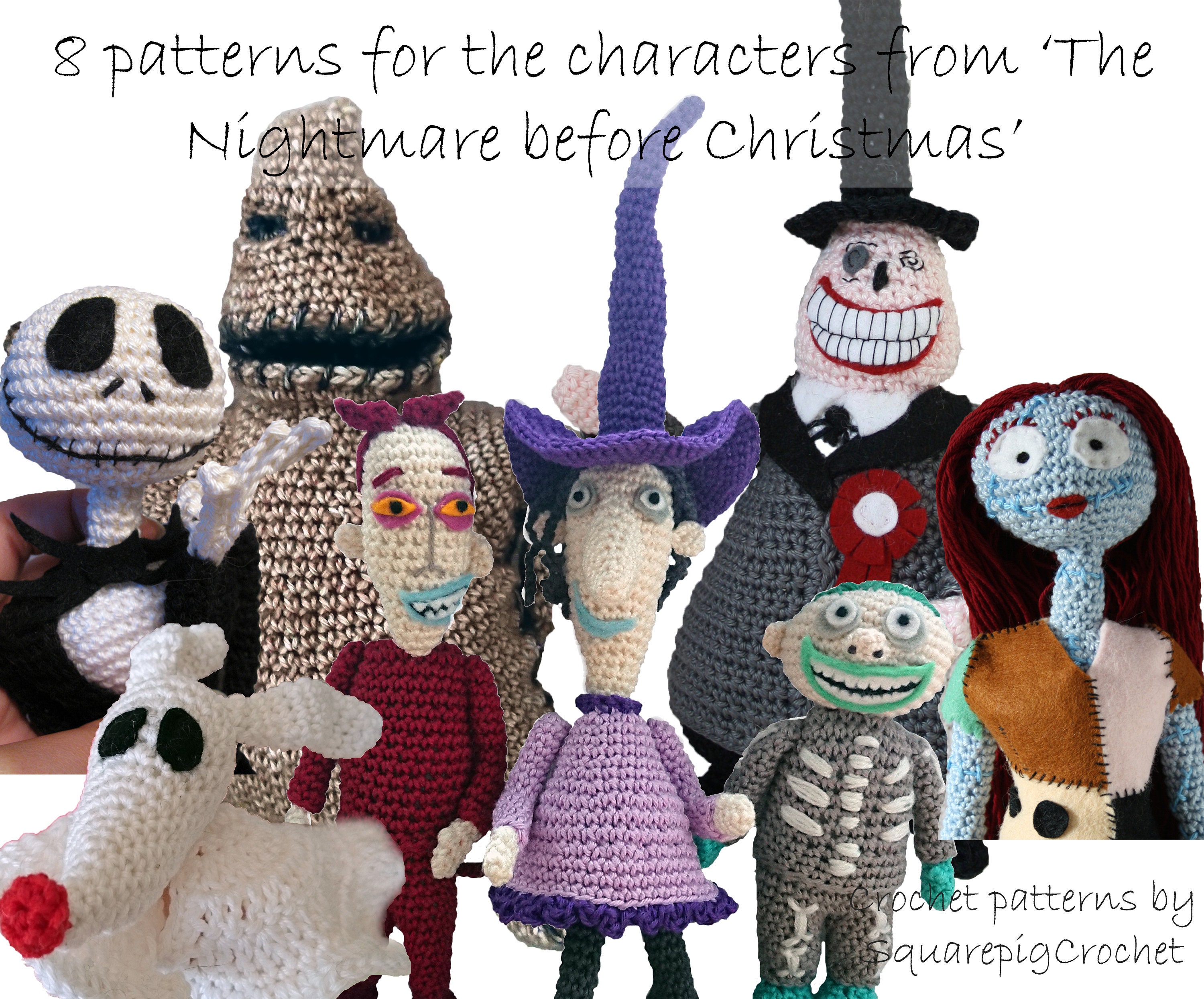 Handmade Crochet Gnome Nightmare Before Christmas Santa Jack Ragdoll