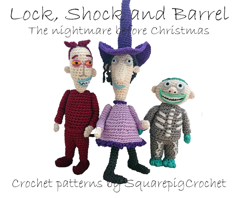 Lock Shock and Barrel Crochet Patterns the Nightmare Before Etsy